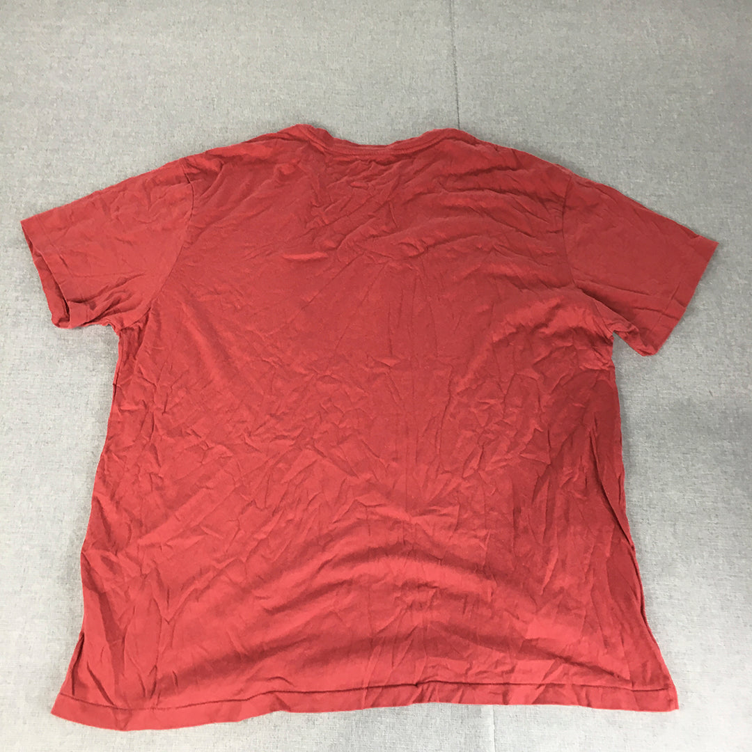 Polo Ralph Lauren Mens T-Shirt Size L Red Big Logo Short Sleeve Crew Neck Tee