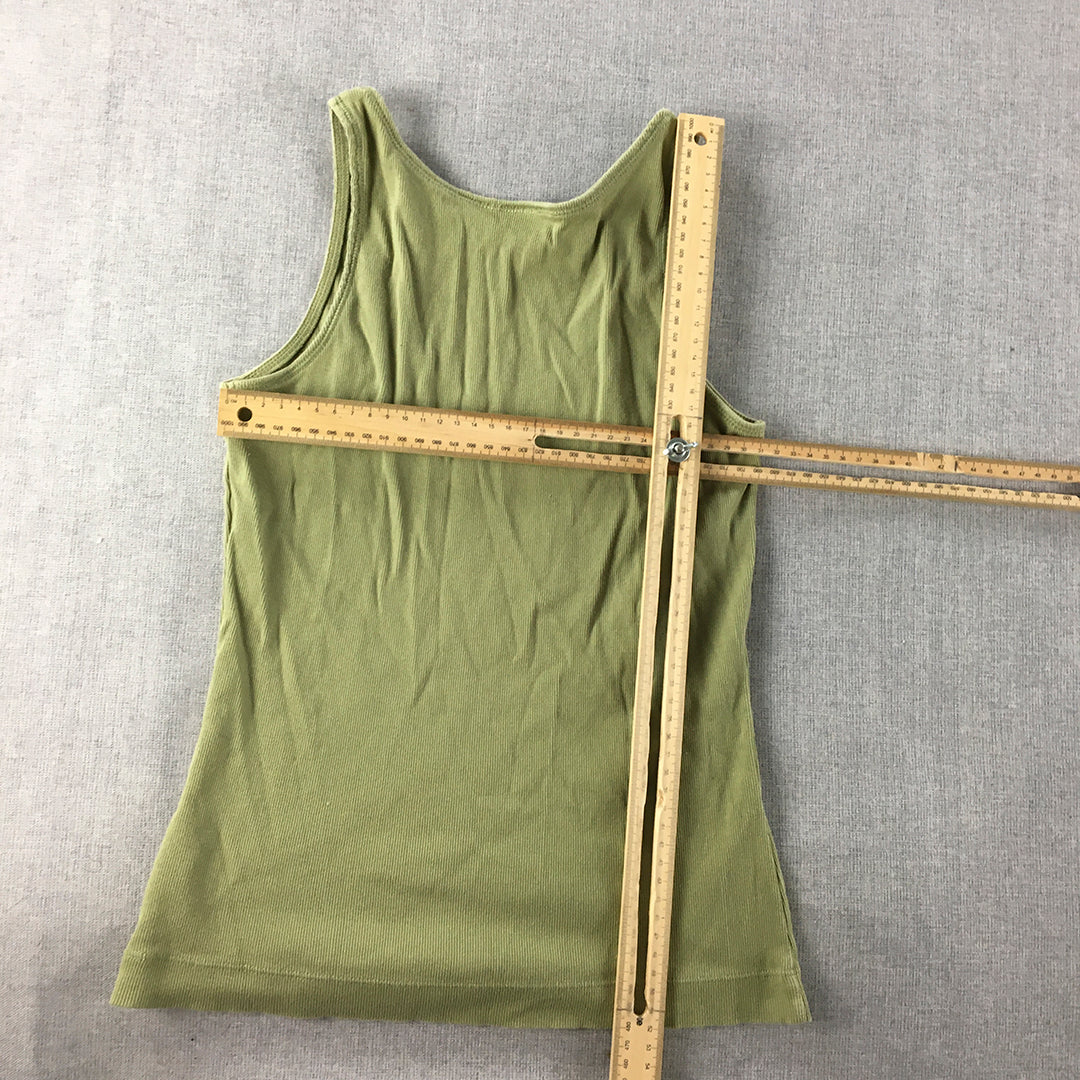 Vintage Country Road Womens Tank Top Size XS Khaki Green Scoop Neck Shirt