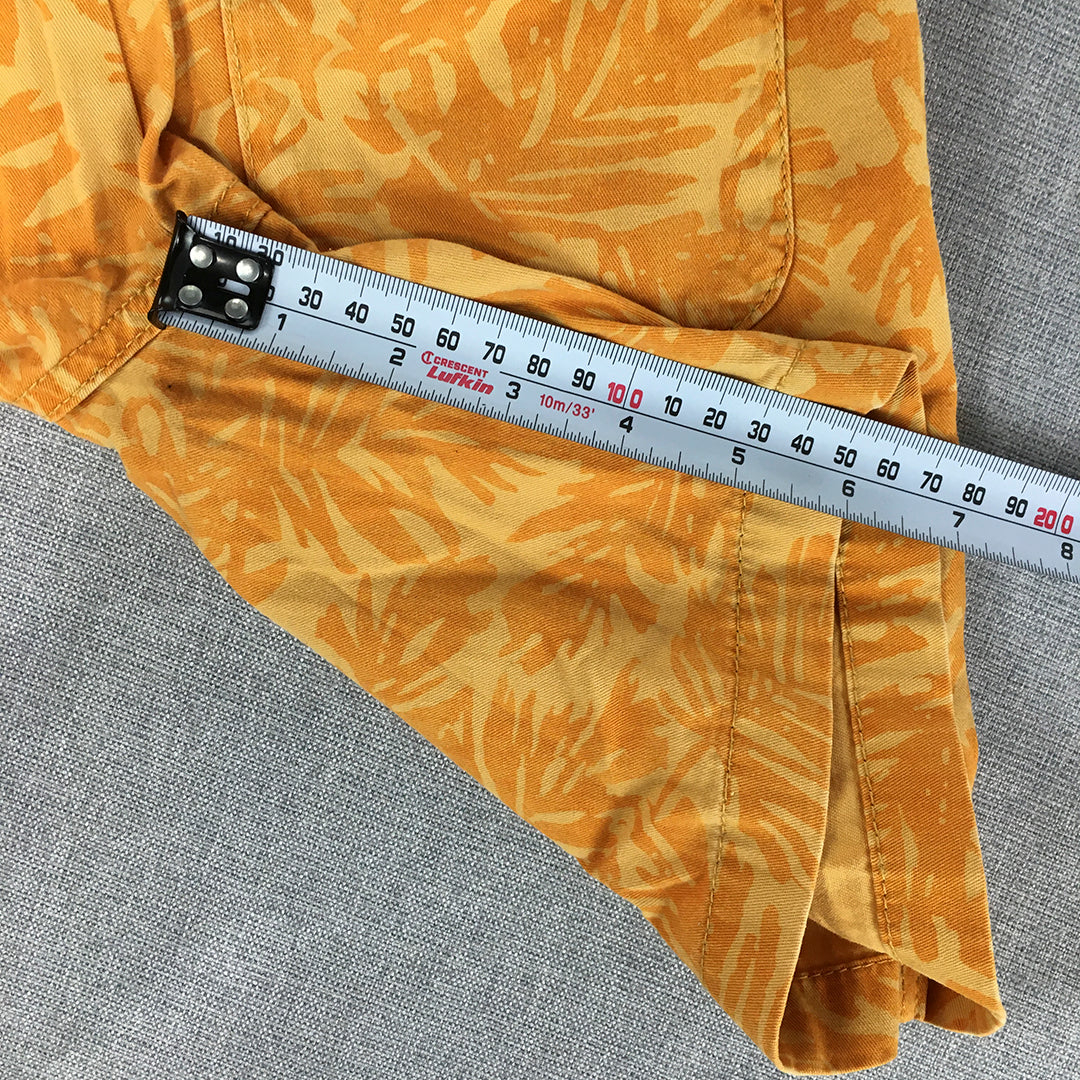 Uniqlo Kids Boys Shorts Size 5 - 6 Years Yellow Orange Hawaiian Pockets