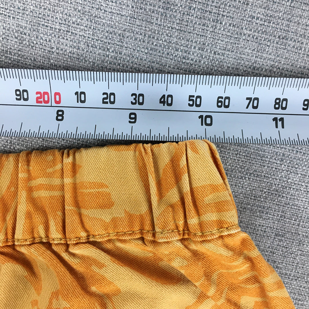 Uniqlo Kids Boys Shorts Size 5 - 6 Years Yellow Orange Hawaiian Pockets