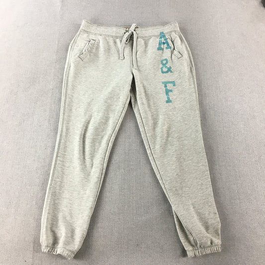 Abercrombie & Fitch Mens Tracksuit Pants Size S Grey Drawstring Elastic Waist