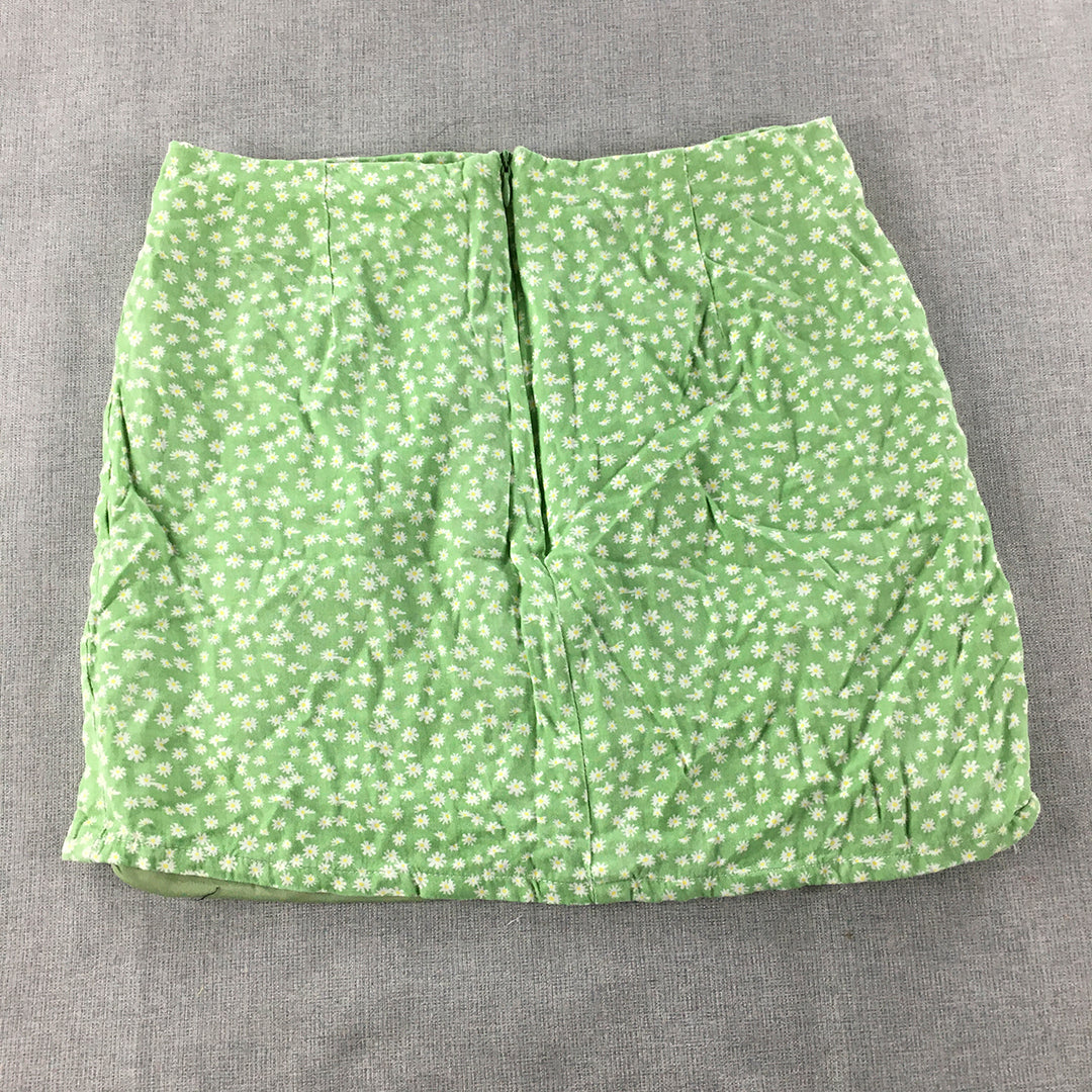 Daisy Street Womens Mini Skirt Size XS Green Floral