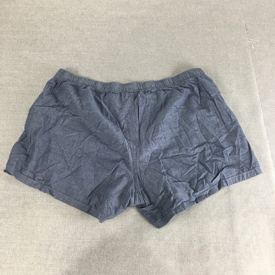 H&M Mens Sleep Shorts Size XL Blue Elastic Waist Pajama