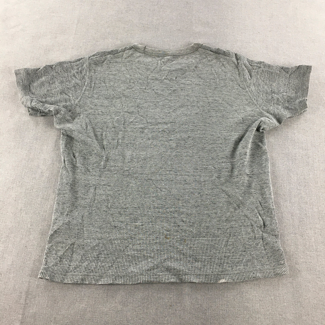 Uniqlo Mens T-Shirt Size M Grey Knit Short Sleeve Crew Neck Tee