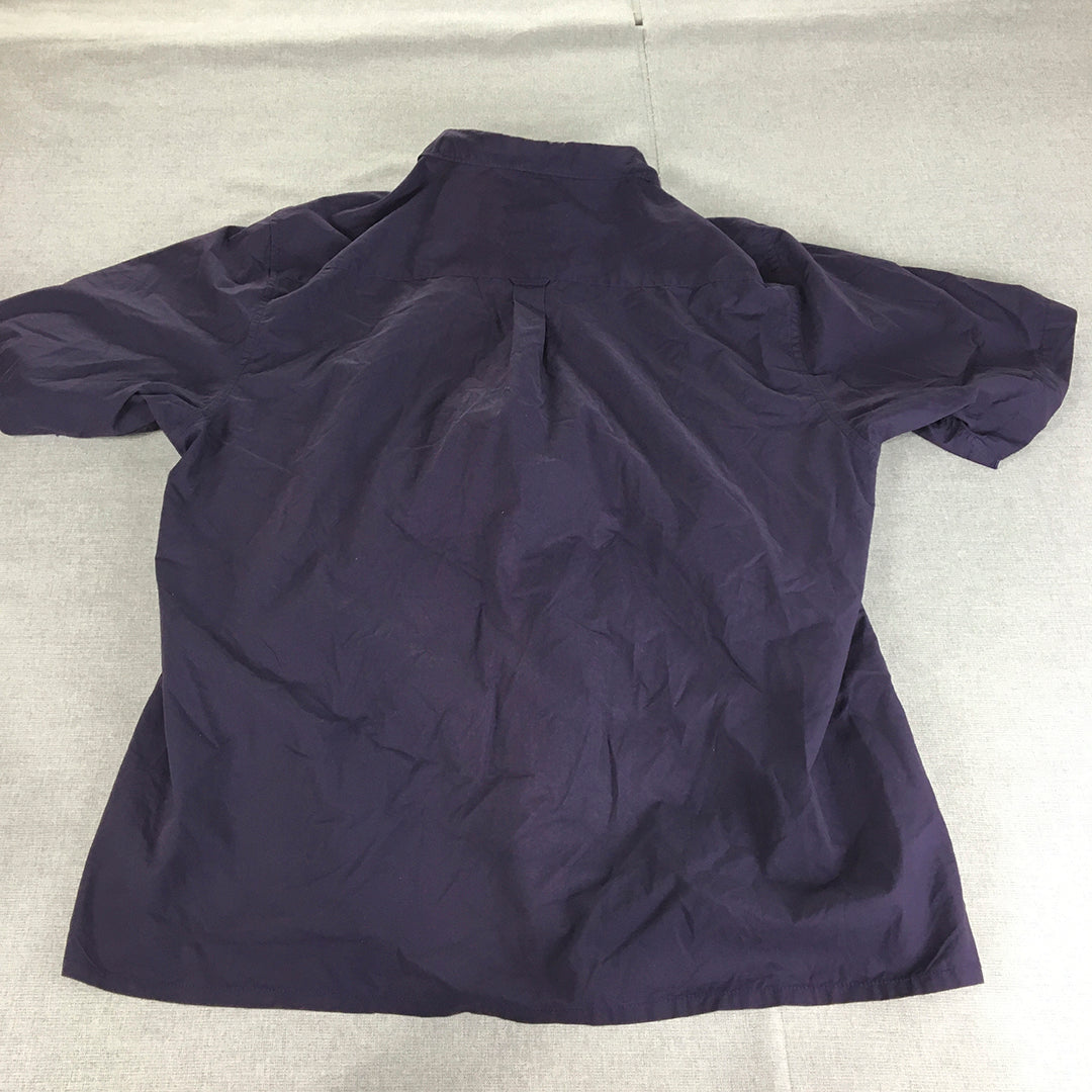 aLL A Little Larger Womens Shirt Size 4 (AUS 3XL) Purple Button-Up Short Sleeve