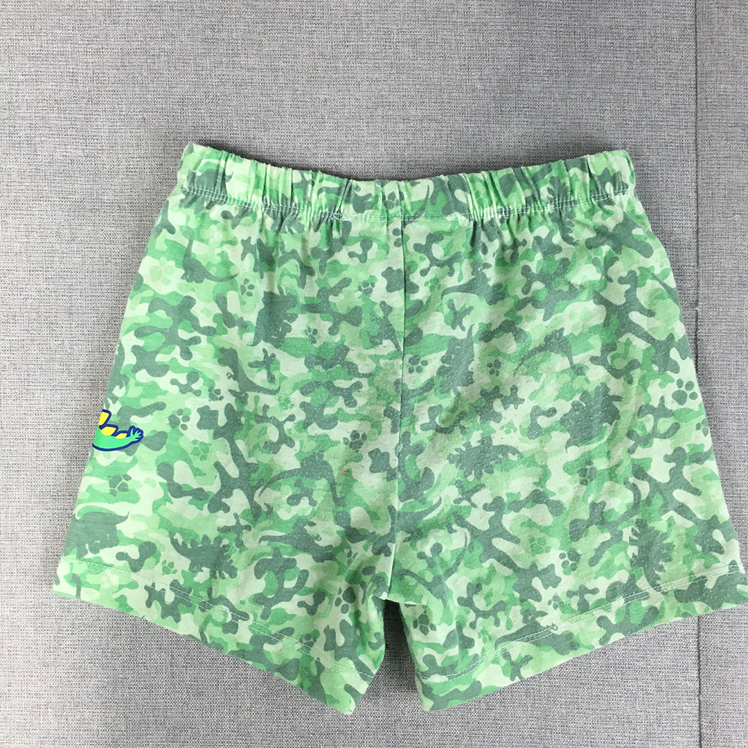 Paw Patrol Kids Shorts Size 4 Green Camo Dinosaurs Elastic Waist