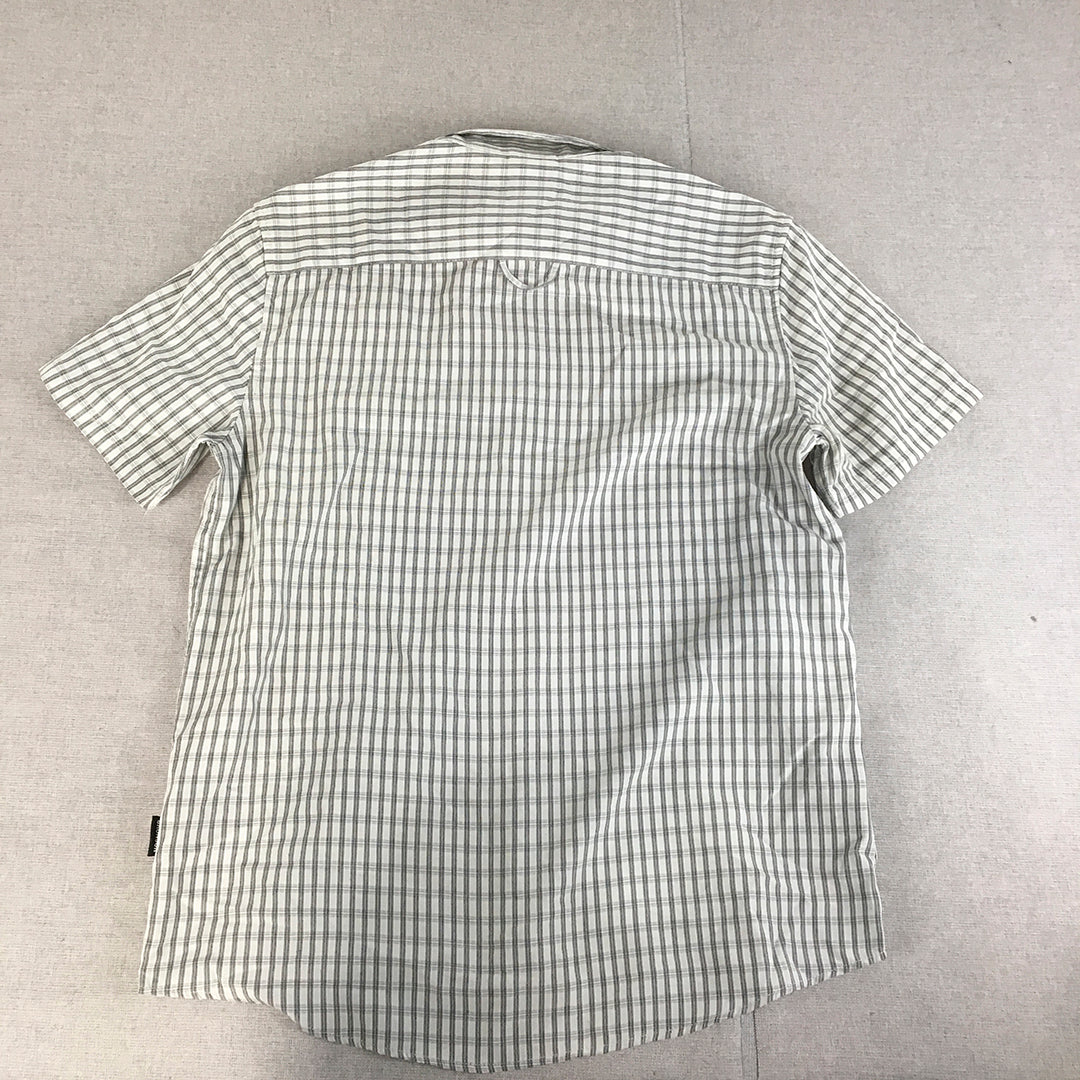 Bronson Mens Shirt Size S Grey Checkered Short Sleeve Button-Up