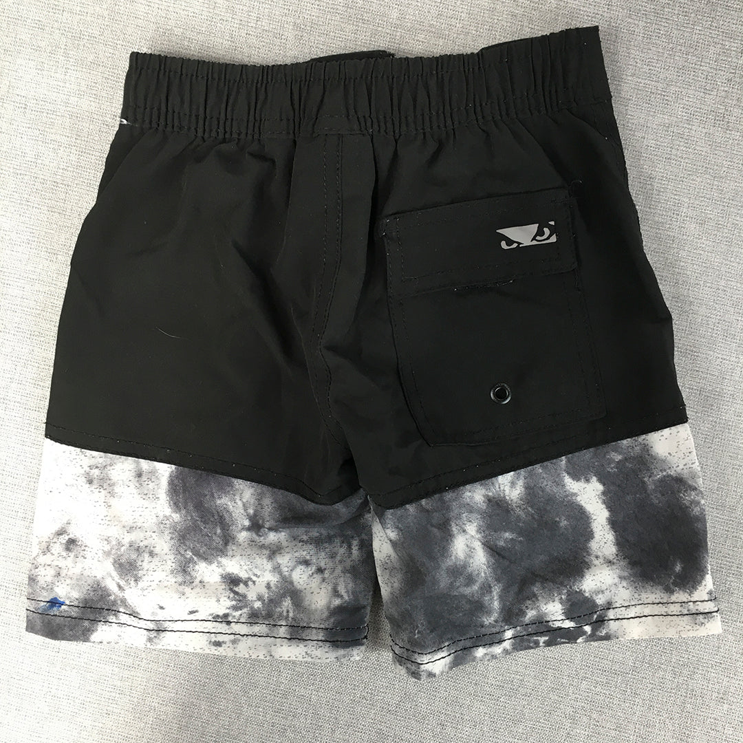 Bad Boy Kids Boys Board Shorts Size 4 Black Drawstring Surf Swim Boardies