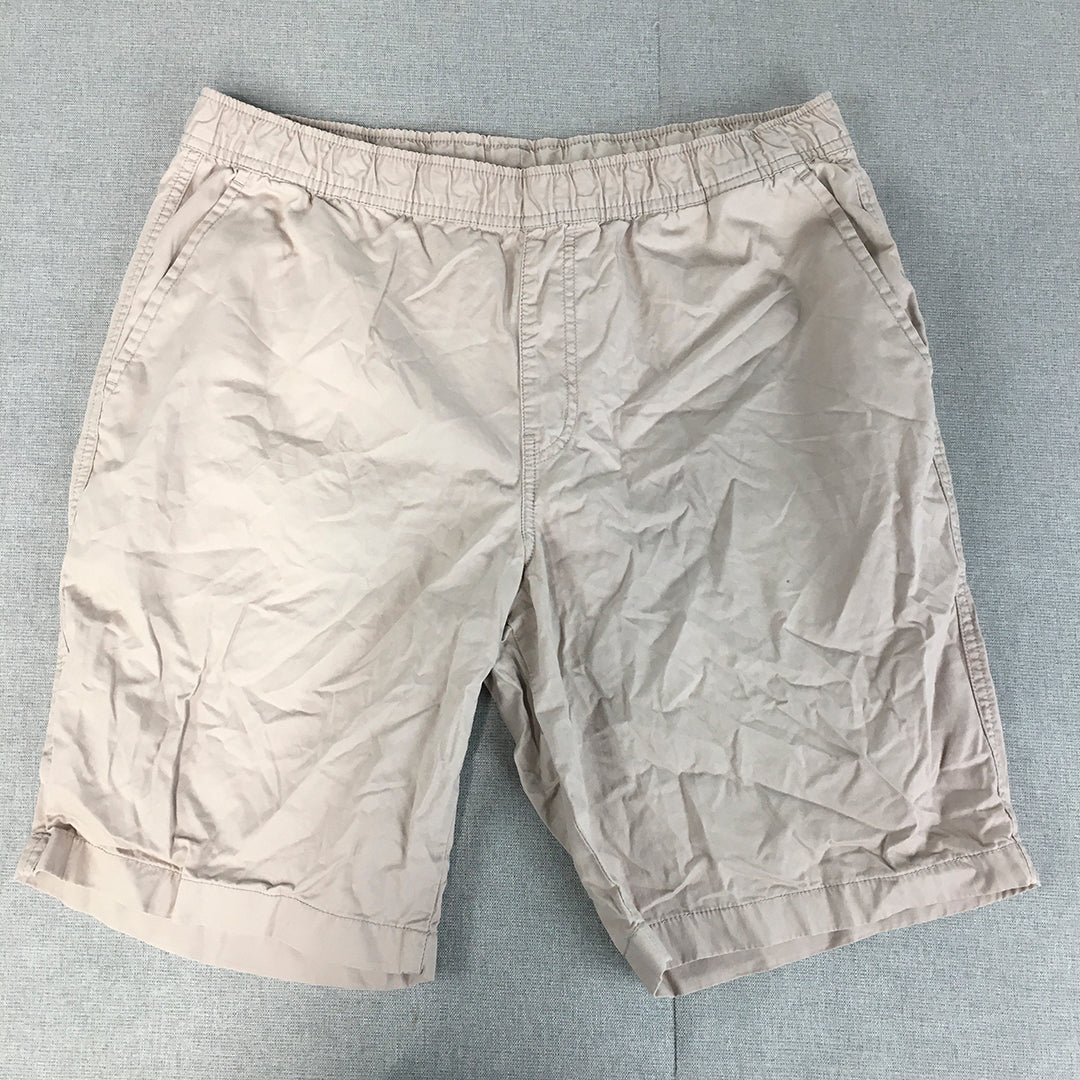 Uniqlo Mens Shorts Size L Grey Pockets Elastic Waist Casual Walking