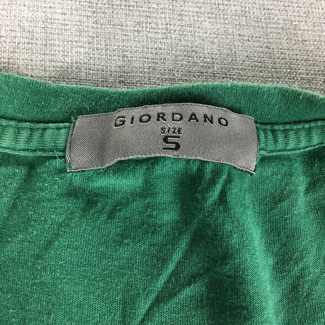 Giordano Mens T-Shirt Size S Green Short Sleeve Crew Neck Tee