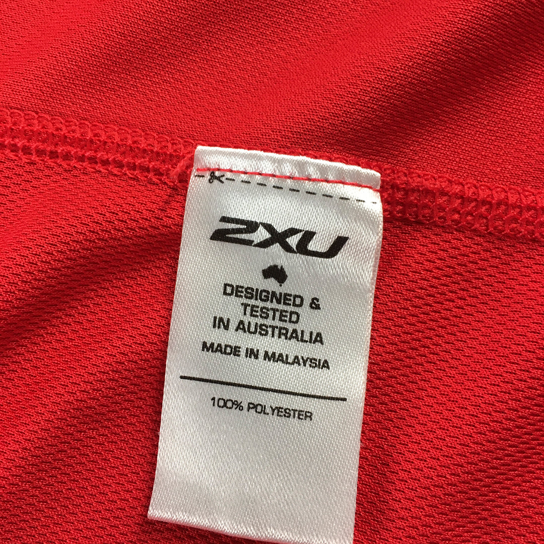 2XU Mens Tank Top Size M Red Sleeveless Singlet Shirt