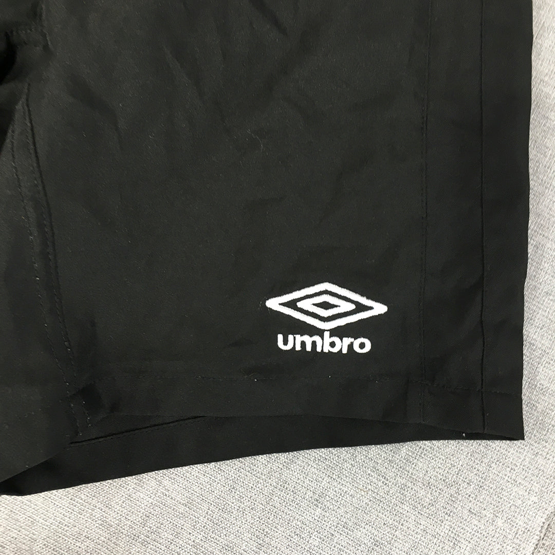 Umbro Kids Boys Shorts Size 12 Years Black Logo Football Elastic Waist