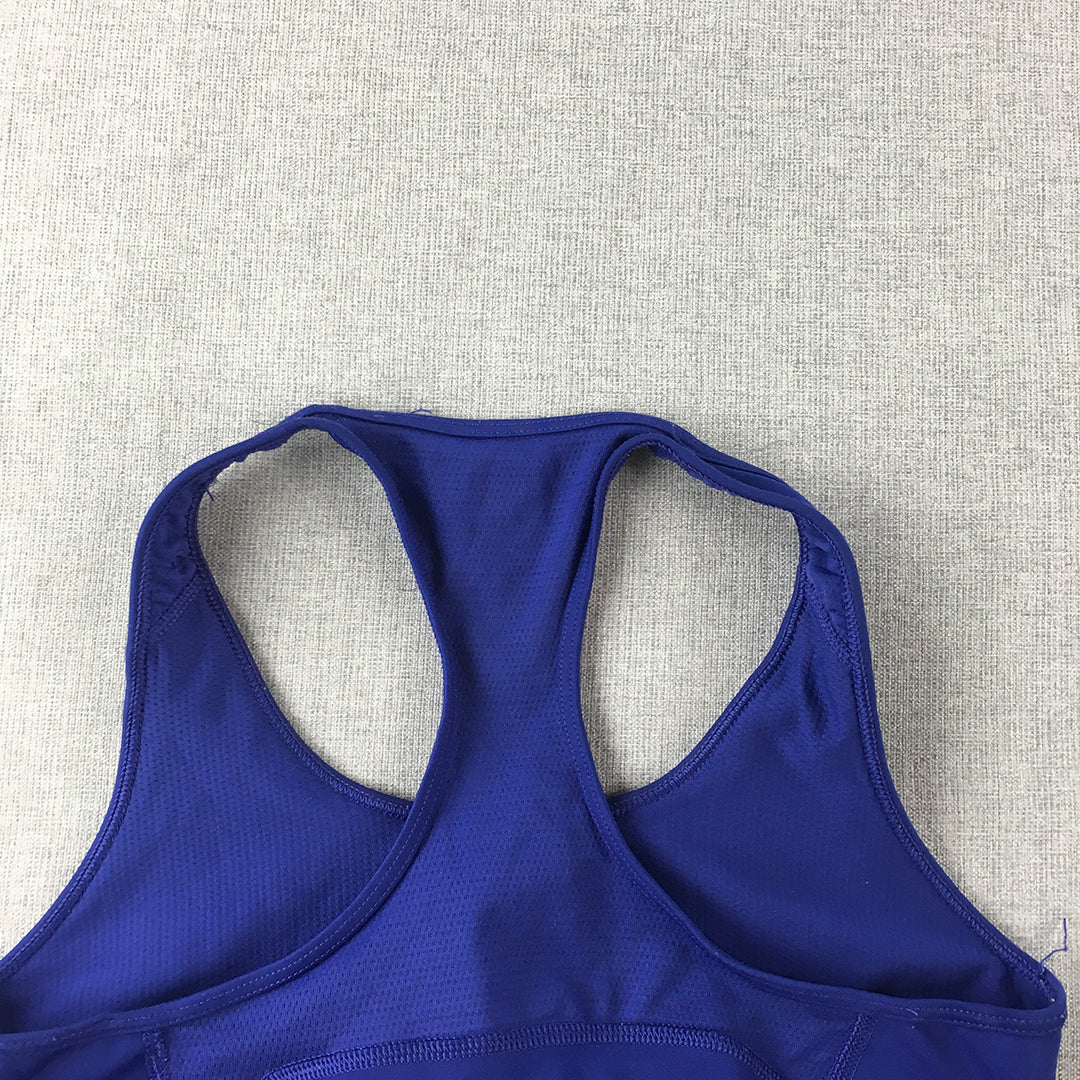 Adidas Techfit Womens Sports Bra Size S Blue Logo Cropped Top