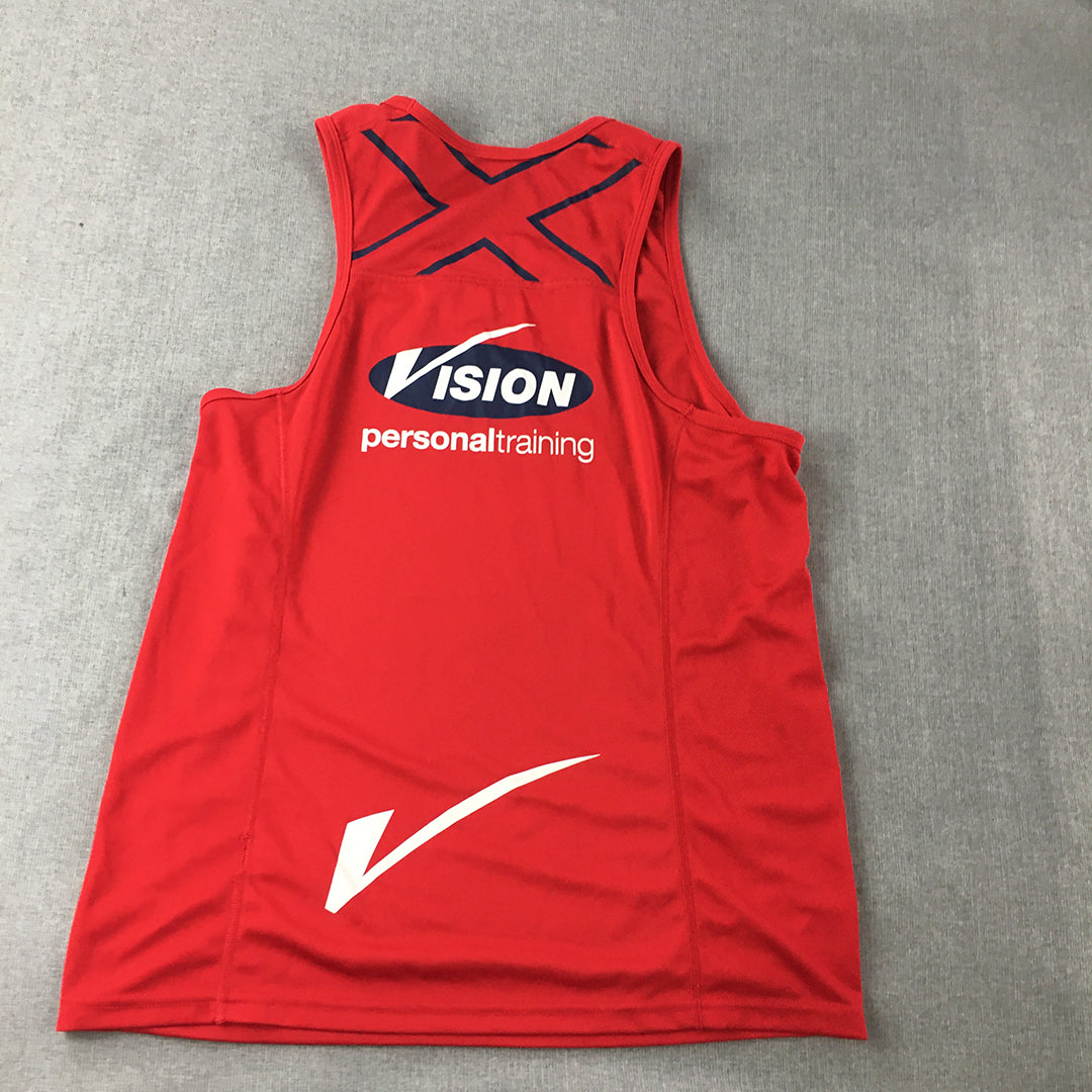 2XU Mens Tank Top Size M Red Sleeveless Singlet Shirt