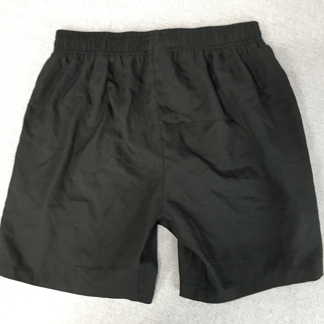 Umbro Kids Boys Shorts Size 12 Years Black Logo Football Elastic Waist