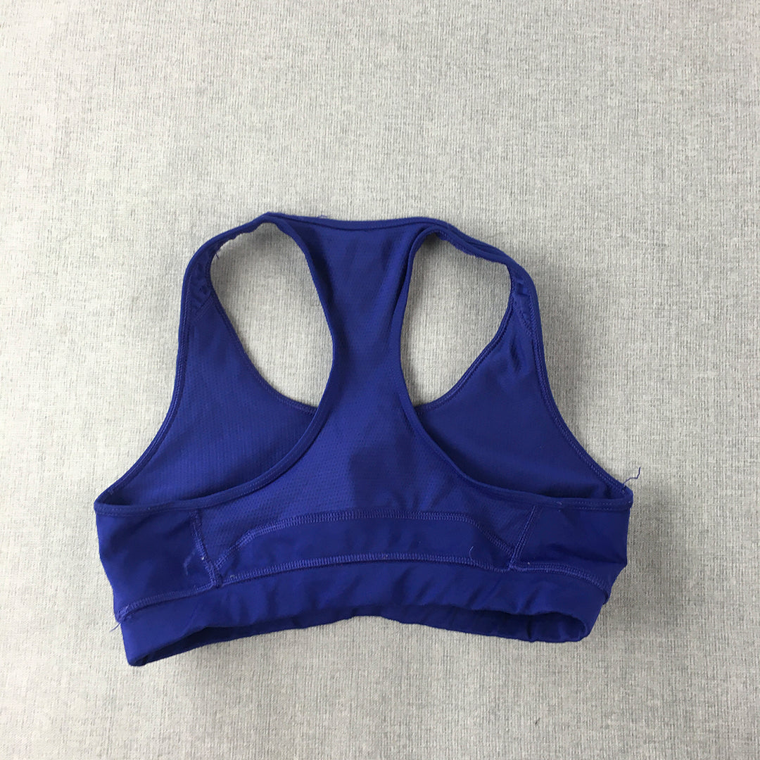 Adidas Techfit Womens Sports Bra Size S Blue Logo Cropped Top