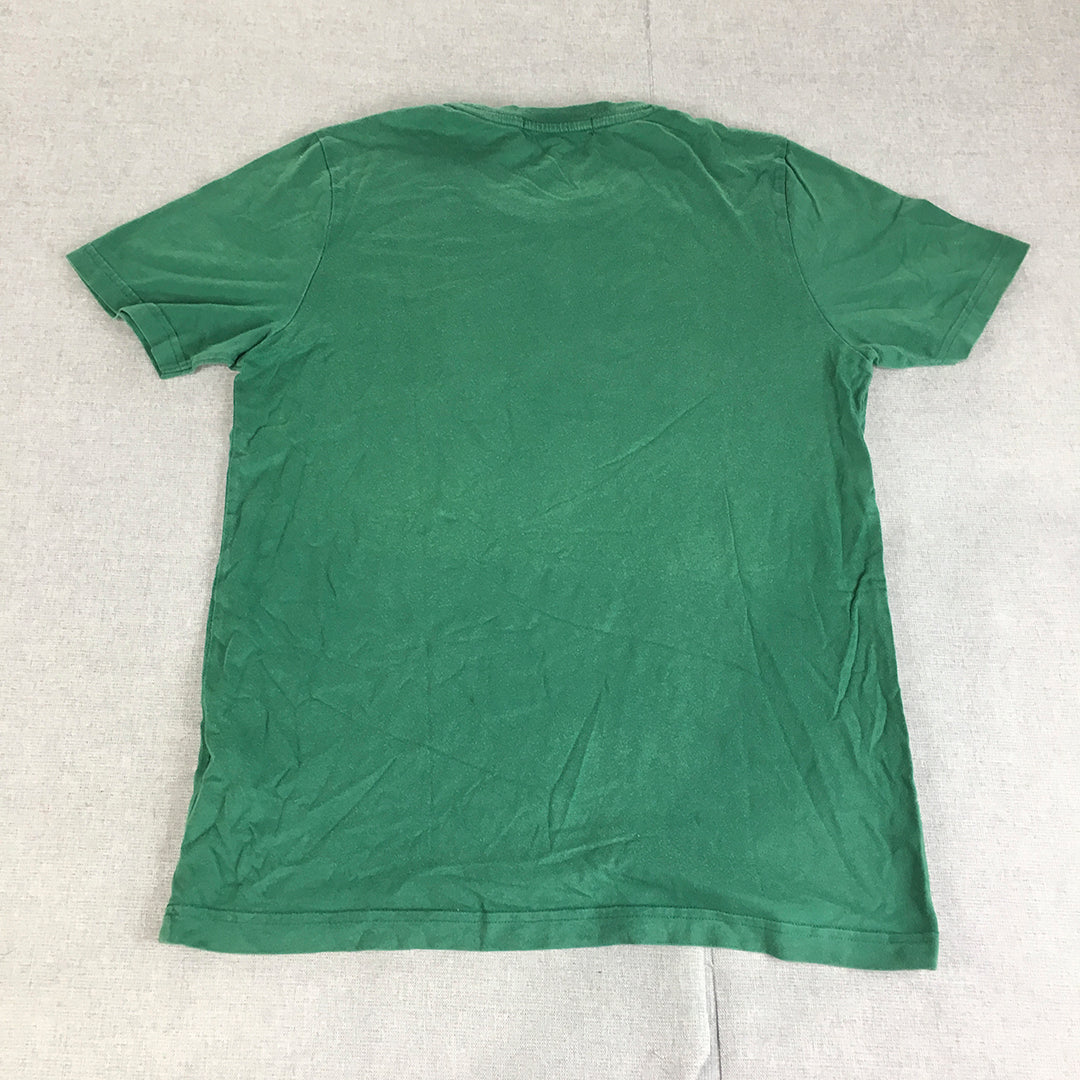 Giordano Mens T-Shirt Size S Green Short Sleeve Crew Neck Tee