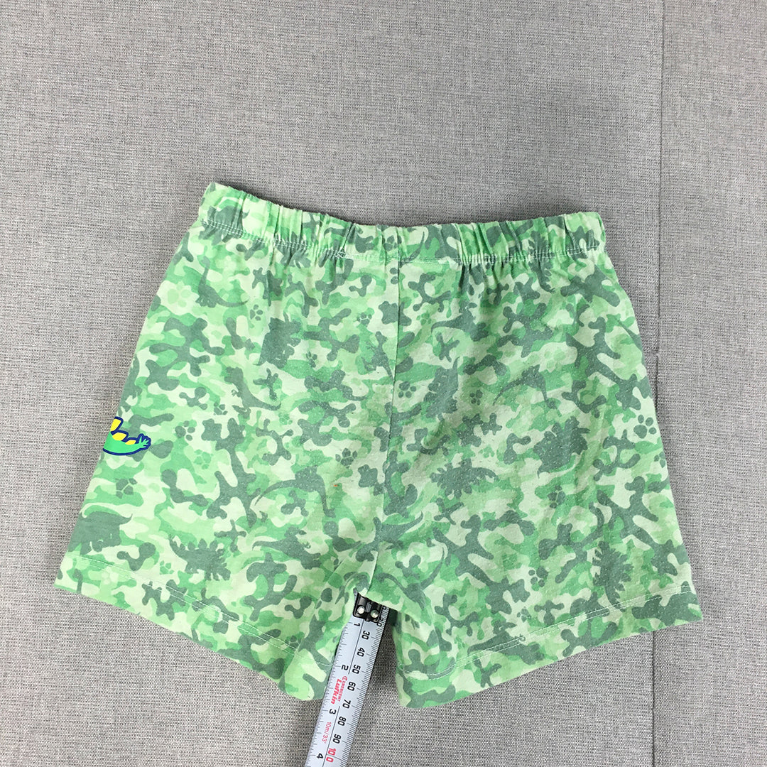 Paw Patrol Kids Shorts Size 4 Green Camo Dinosaurs Elastic Waist