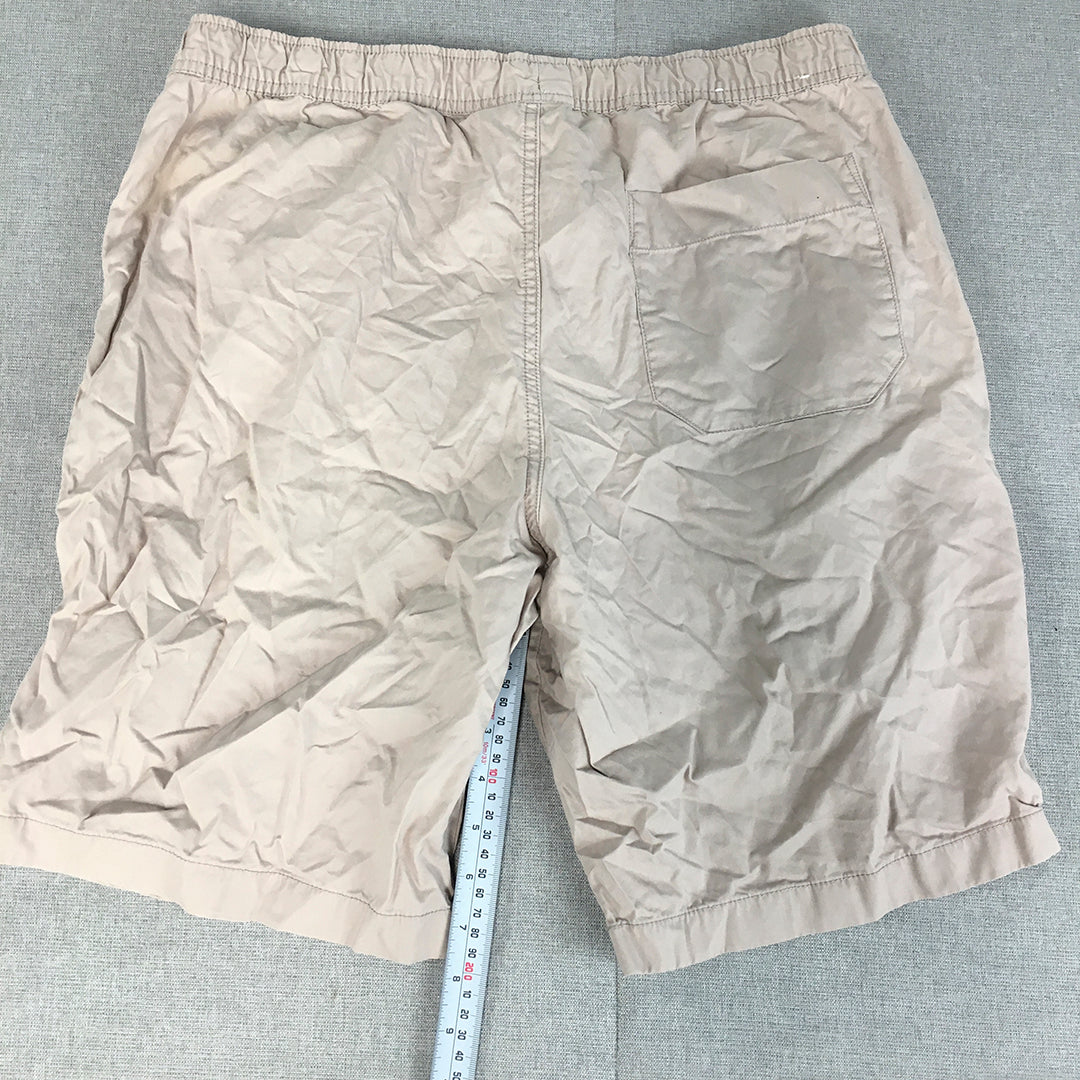 Uniqlo Mens Shorts Size L Grey Pockets Elastic Waist Casual Walking