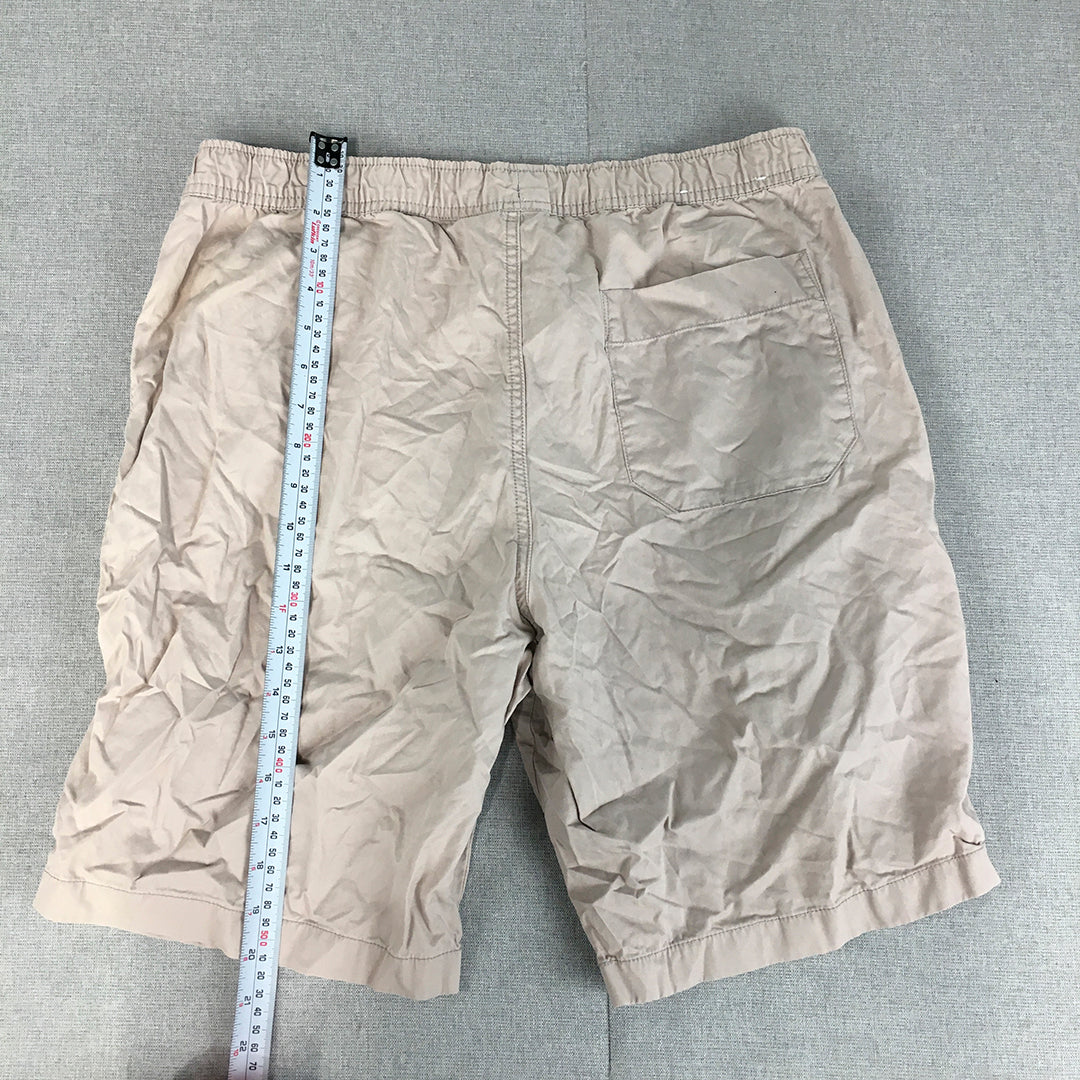 Uniqlo Mens Shorts Size L Grey Pockets Elastic Waist Casual Walking