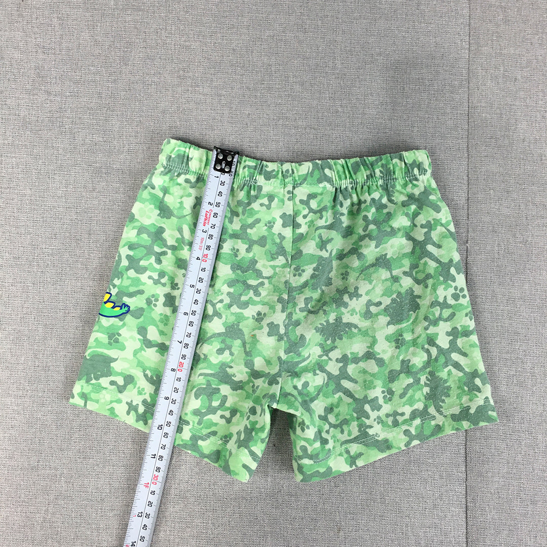 Paw Patrol Kids Shorts Size 4 Green Camo Dinosaurs Elastic Waist