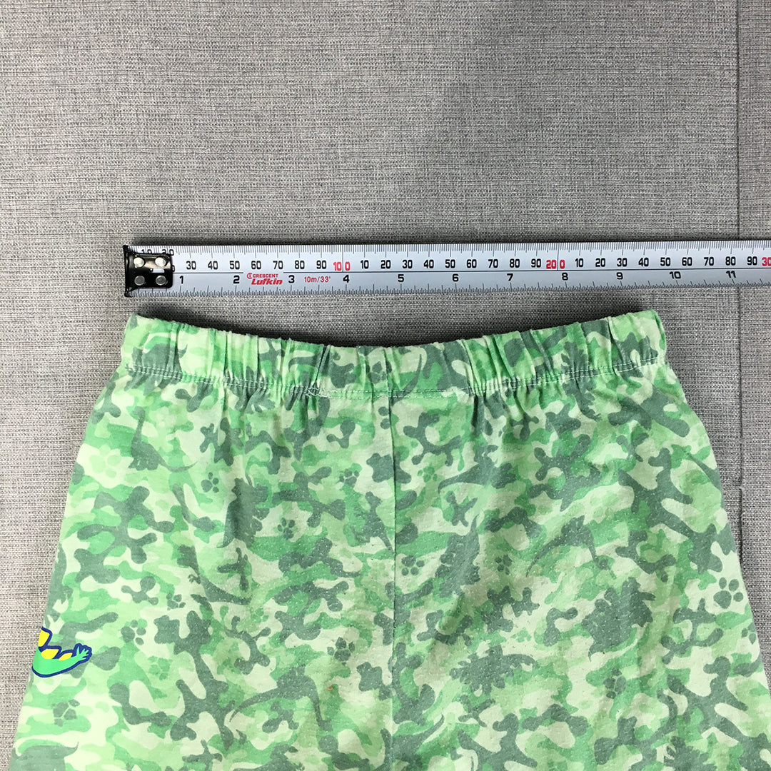 Paw Patrol Kids Shorts Size 4 Green Camo Dinosaurs Elastic Waist