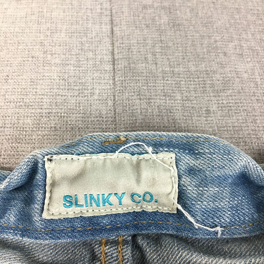 Slinky Co Womens Denim Shorts Size 28 Blue Ripped Raw Hem Light Wash