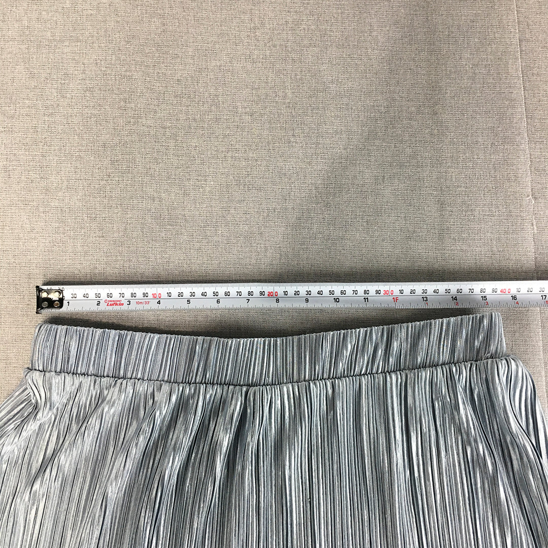 Tokito Womens Pleated A-Line Skirt Size 12 Blue Elastic Waist