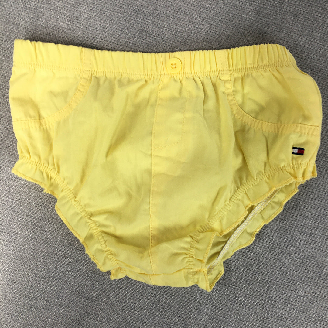 Tommy Hilfiger Baby Girls Shorts Size 24 Months (2) Yellow Logo Elastic Waist