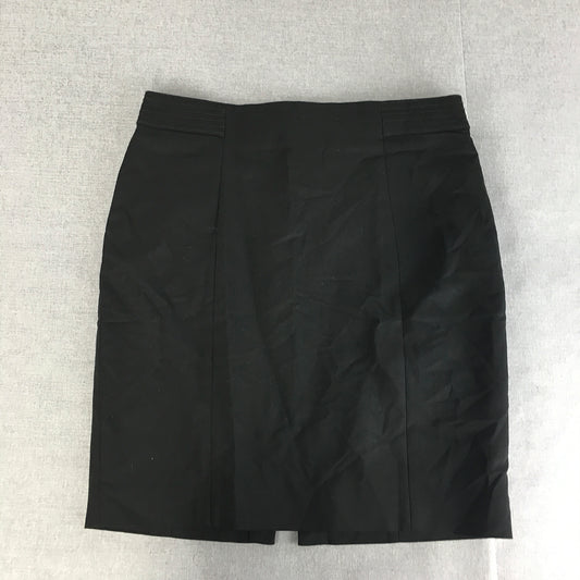 H&M Womens Pencil Skirt Size 14 Black Straight