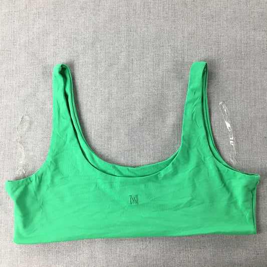 Meshki Womens Cropped Top Size XL Green Logo Sleeveless