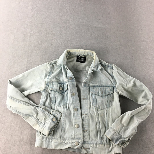 Cheap Monday Womens Jean Jacket Size S Blue Light Wash Button Up Denim