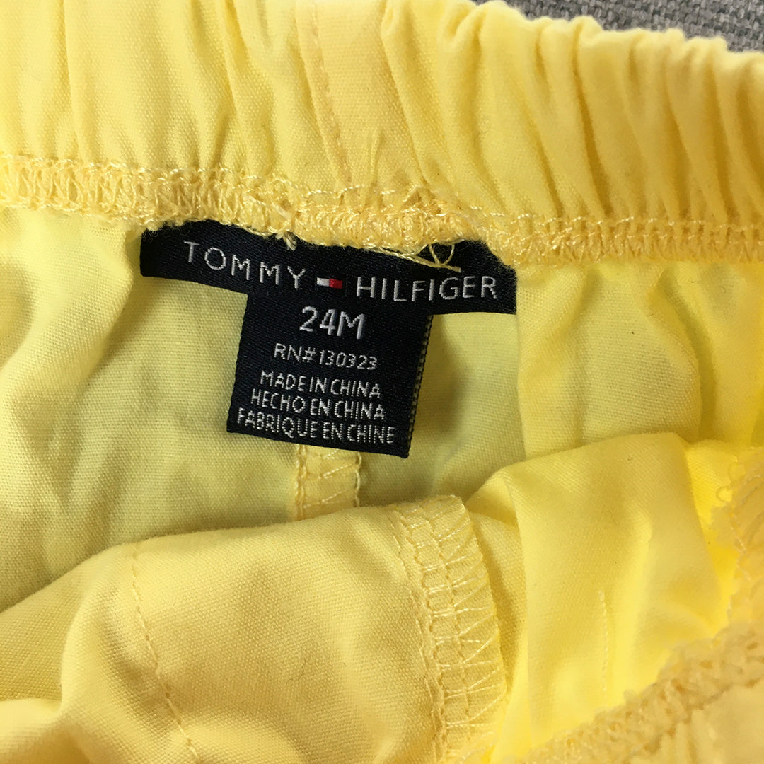 Tommy Hilfiger Baby Girls Shorts Size 24 Months (2) Yellow Logo Elastic Waist