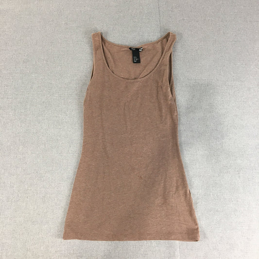 H&M Womens Tank Top Size XS Brown Sleeveless Knit Stretch Shirt