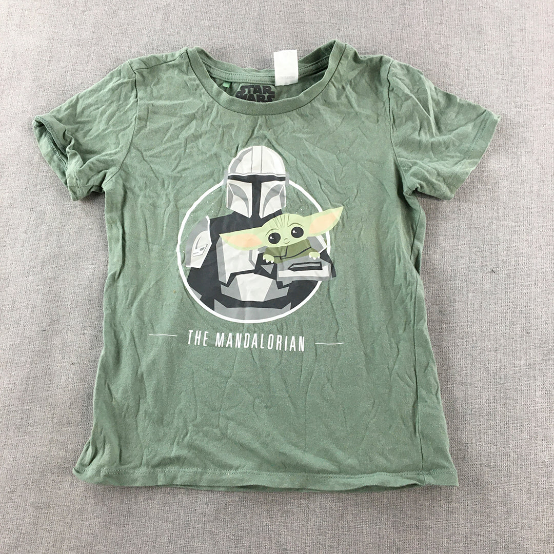 Star Wars The Mandalorian Kids Boys T-Shirt Size 7 Green Short Sleeve Top