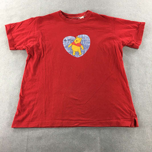 Vintage Winnie The Pooh T-Shirt Adult Size S Red Short Sleeve Disney