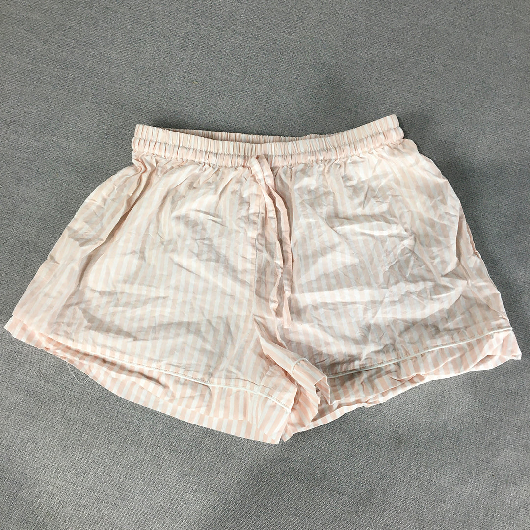 Advent Womens Pajama Shorts Size S Pink Drawstring Elastic Waist Sleepwear