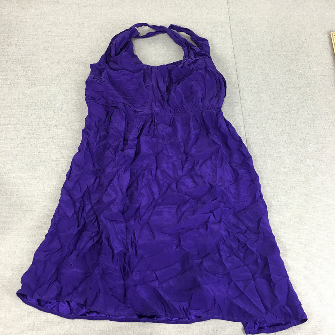 Thurley Womens Mini Dress Size 14 Purple A-Line Sleeveless Event