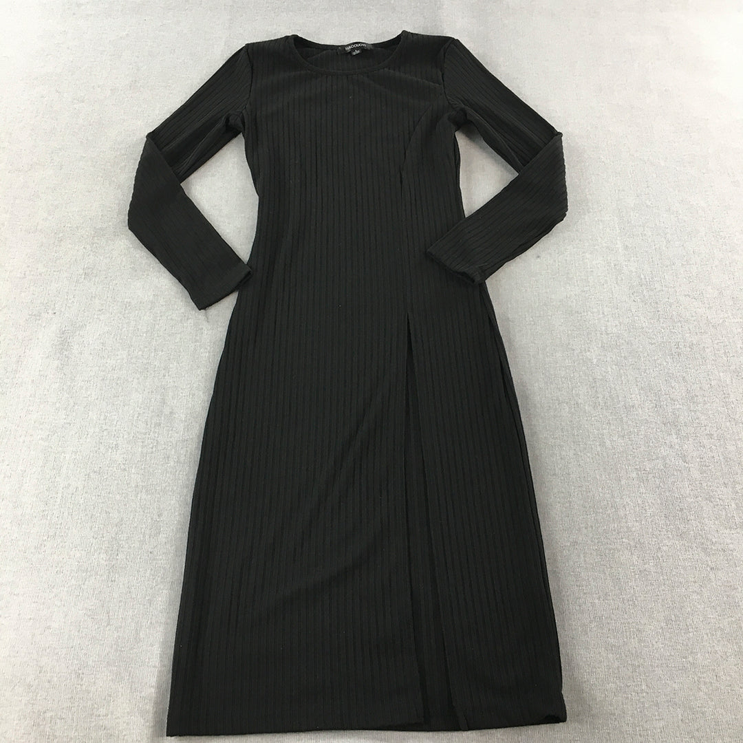 Haoduoyi Womens Bodycon Dress Size S Black Long Sleeve Stretch Knit