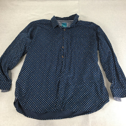 aLL A Little Larger Womens Shirt Size 4 (AUS 3XL) Blue Dot Long Sleeve Button-Up