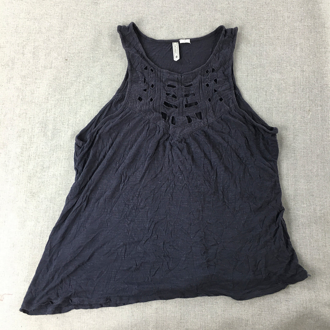 Lee Cooper Womens Tank Top Size S Navy Blue Sleeveless Shirt