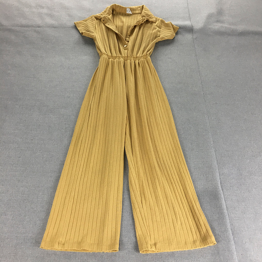 Zara Kids Girls Jumpsuit Size 10 Yellow One-Piece Romper