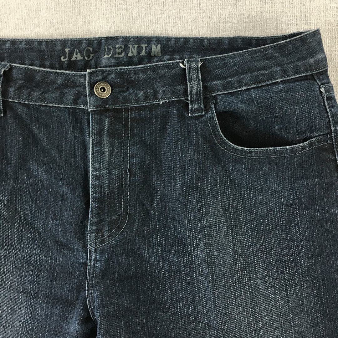 Jag Womens Capri Jeans Size 16 Blue Dark Wash Denim