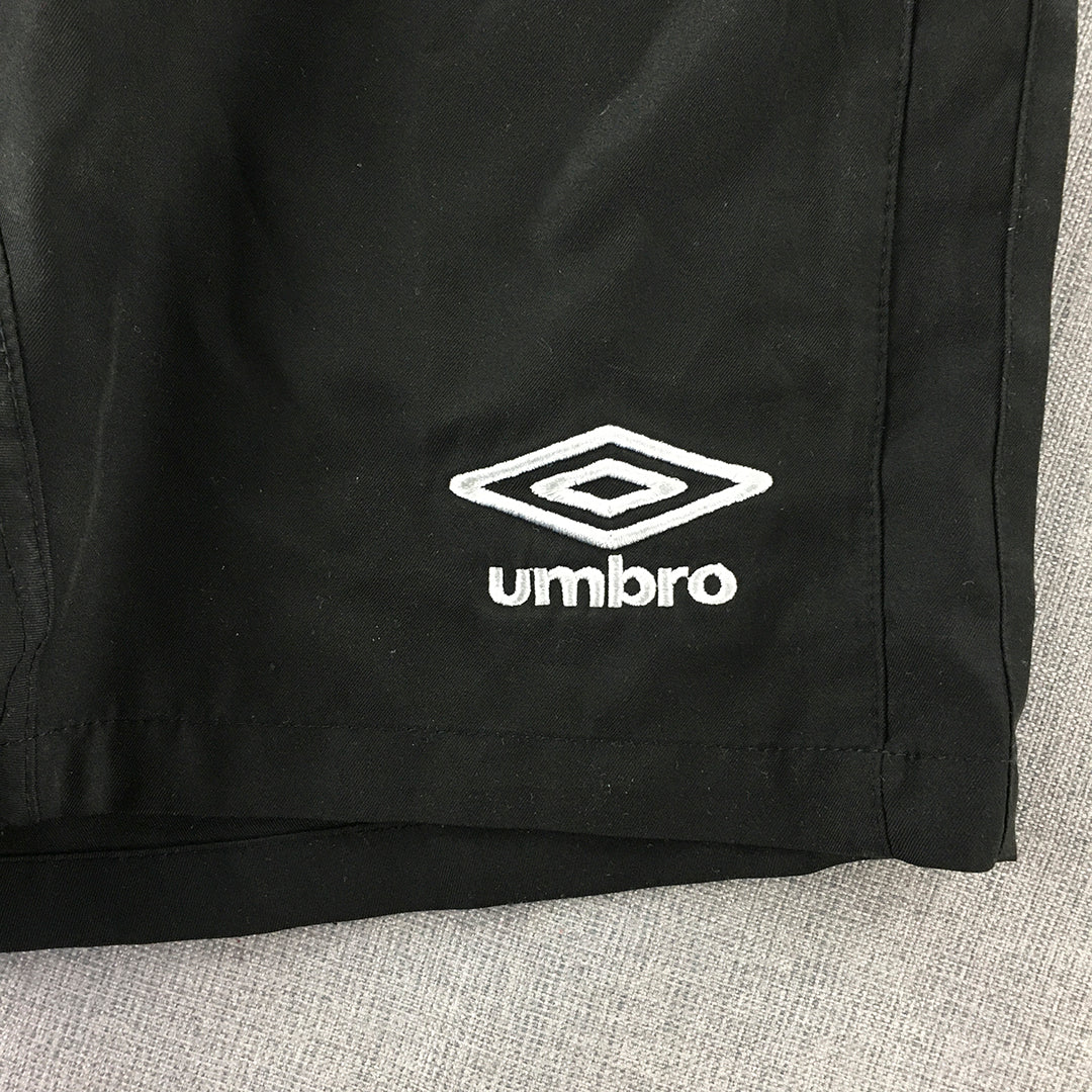 Umbro Womens Shorts Size XS Black Embroidered Logo Elastic Waist