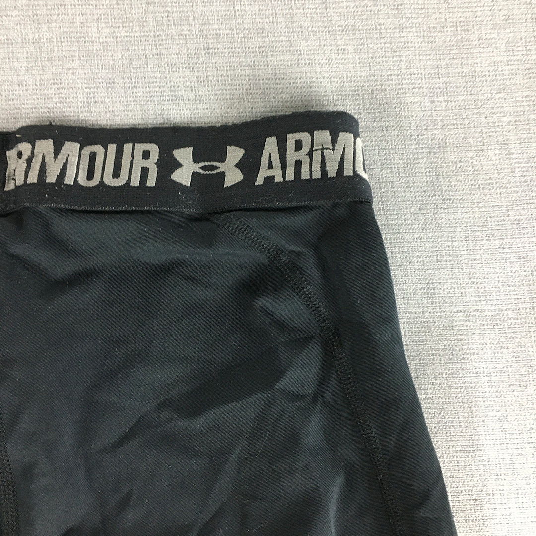 Under Armour Womens Shorts Size XS Black Logo Running Gym