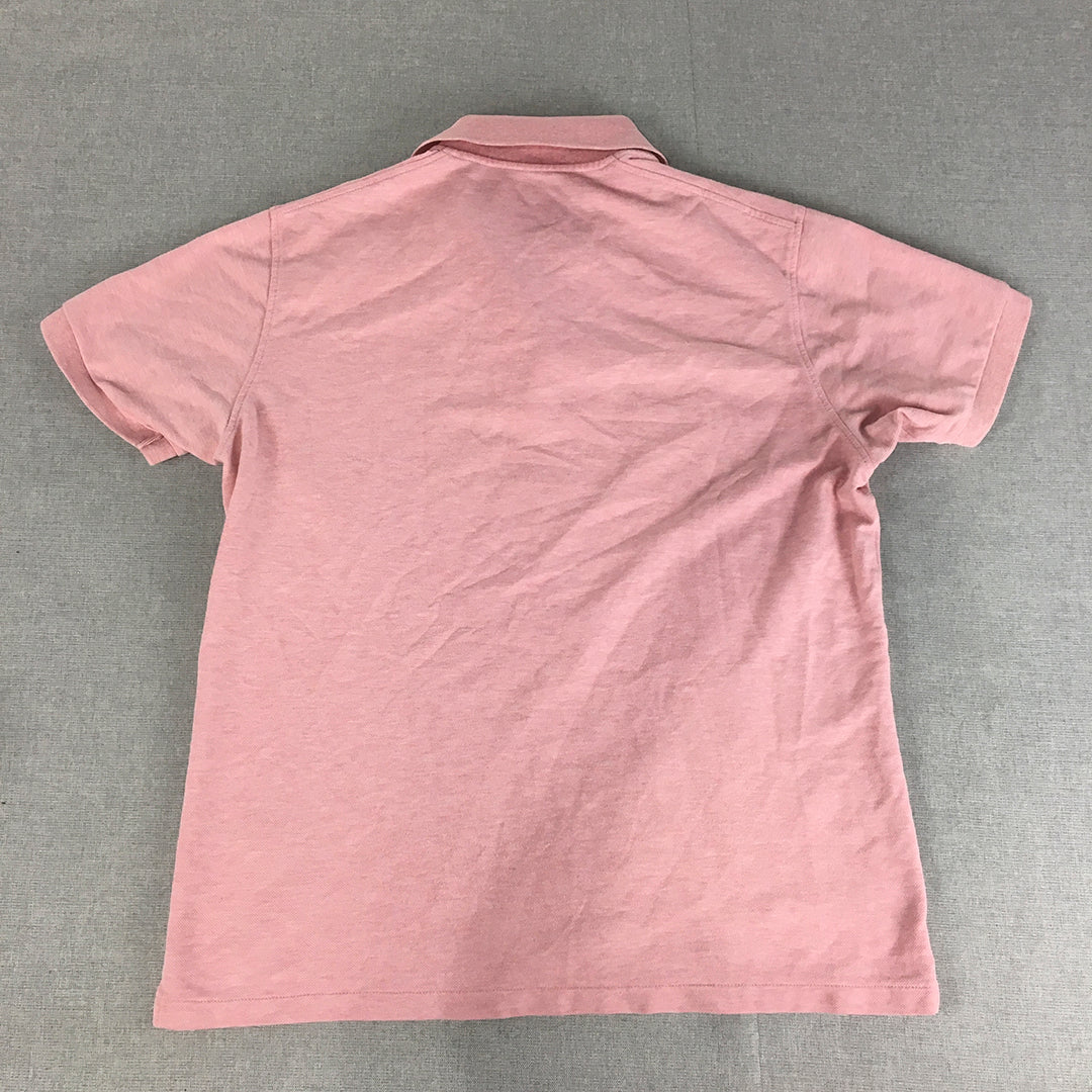 Uniqlo Mens Polo Shirt Size M Pink Collared Short Sleeve Rugby