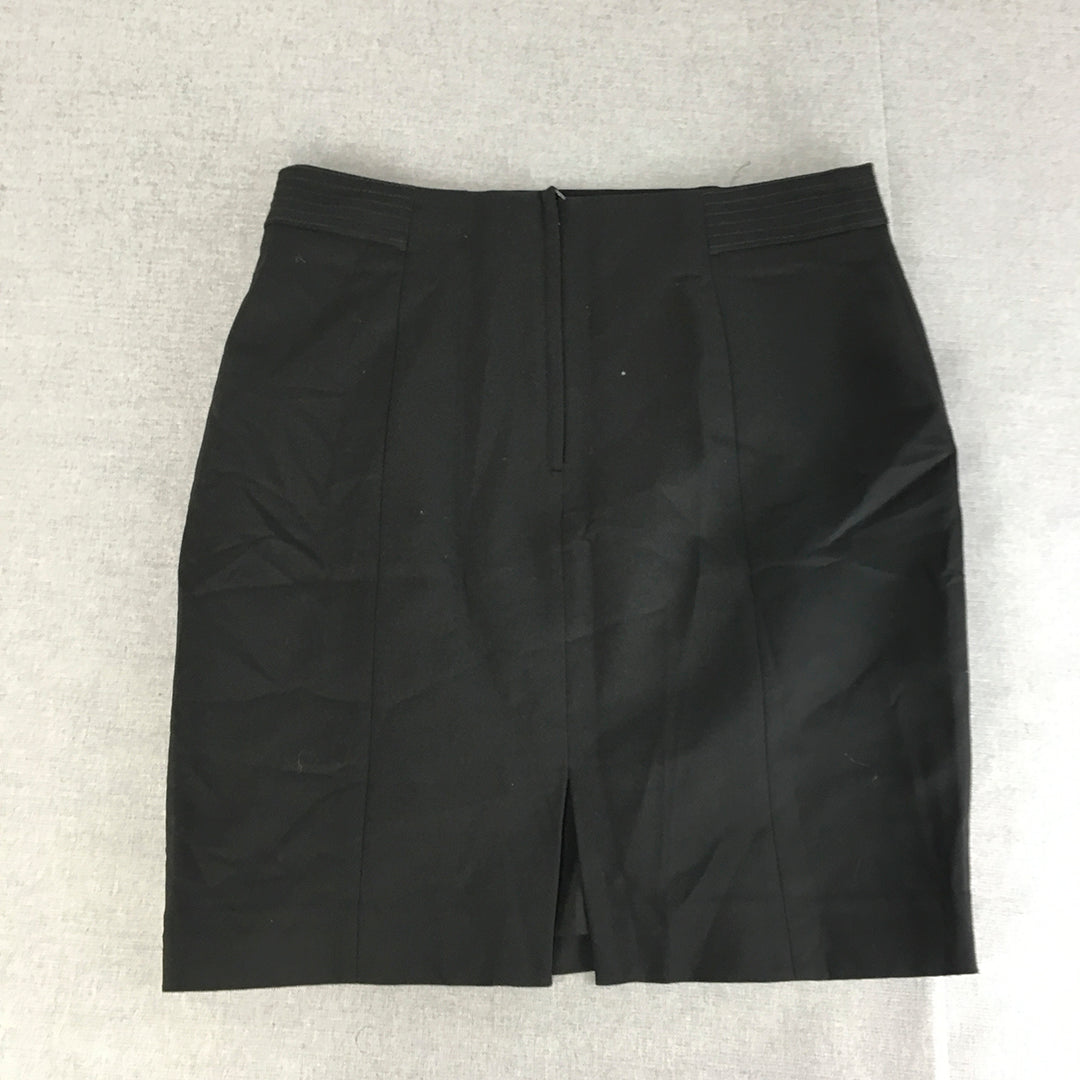 H&M Womens Pencil Skirt Size 14 Black Straight