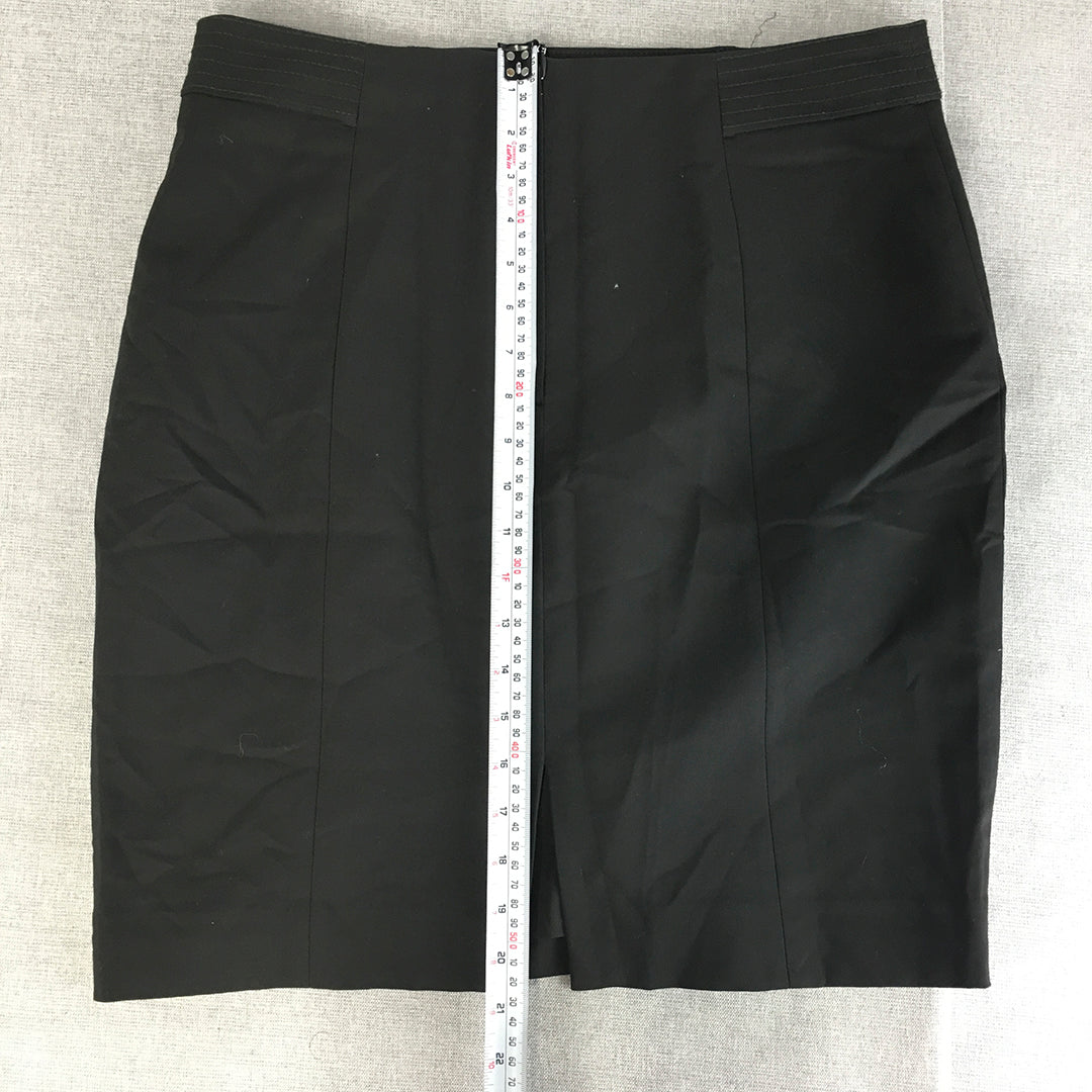 H&M Womens Pencil Skirt Size 14 Black Straight