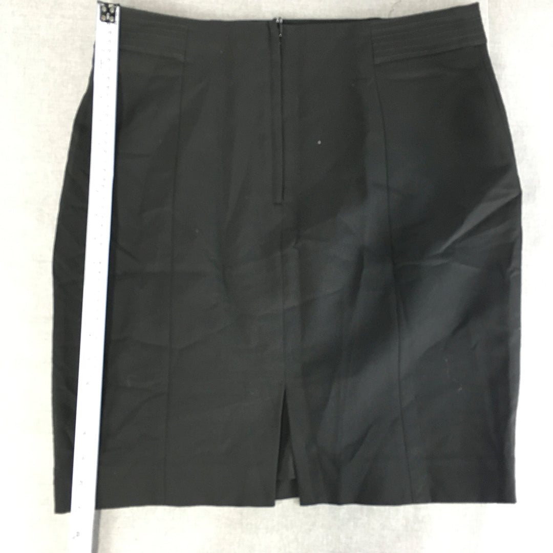 H&M Womens Pencil Skirt Size 14 Black Straight