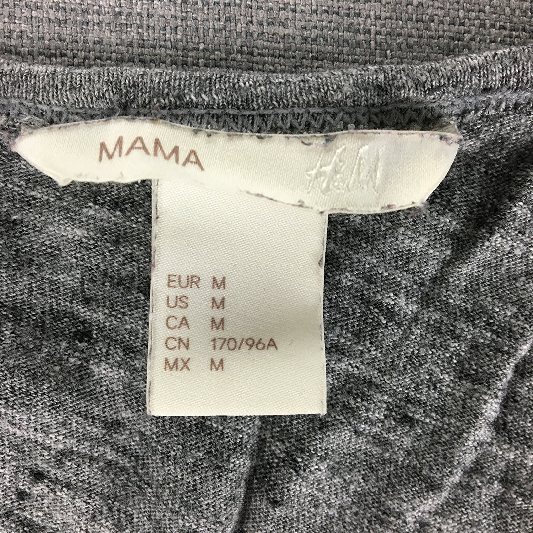 H&M Mama Womens Knit Top Size M Grey Maternity Long Sleeve Pullover